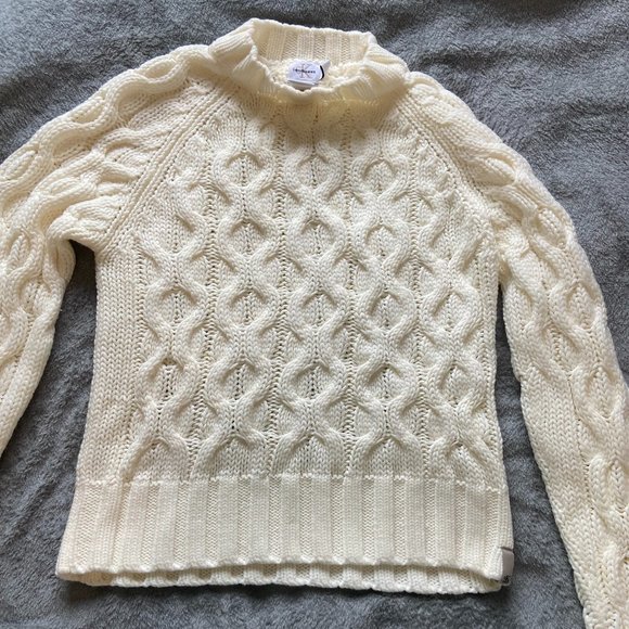 Cable Knit Calvin Klein Cream Sweater - Picture 1 of 3